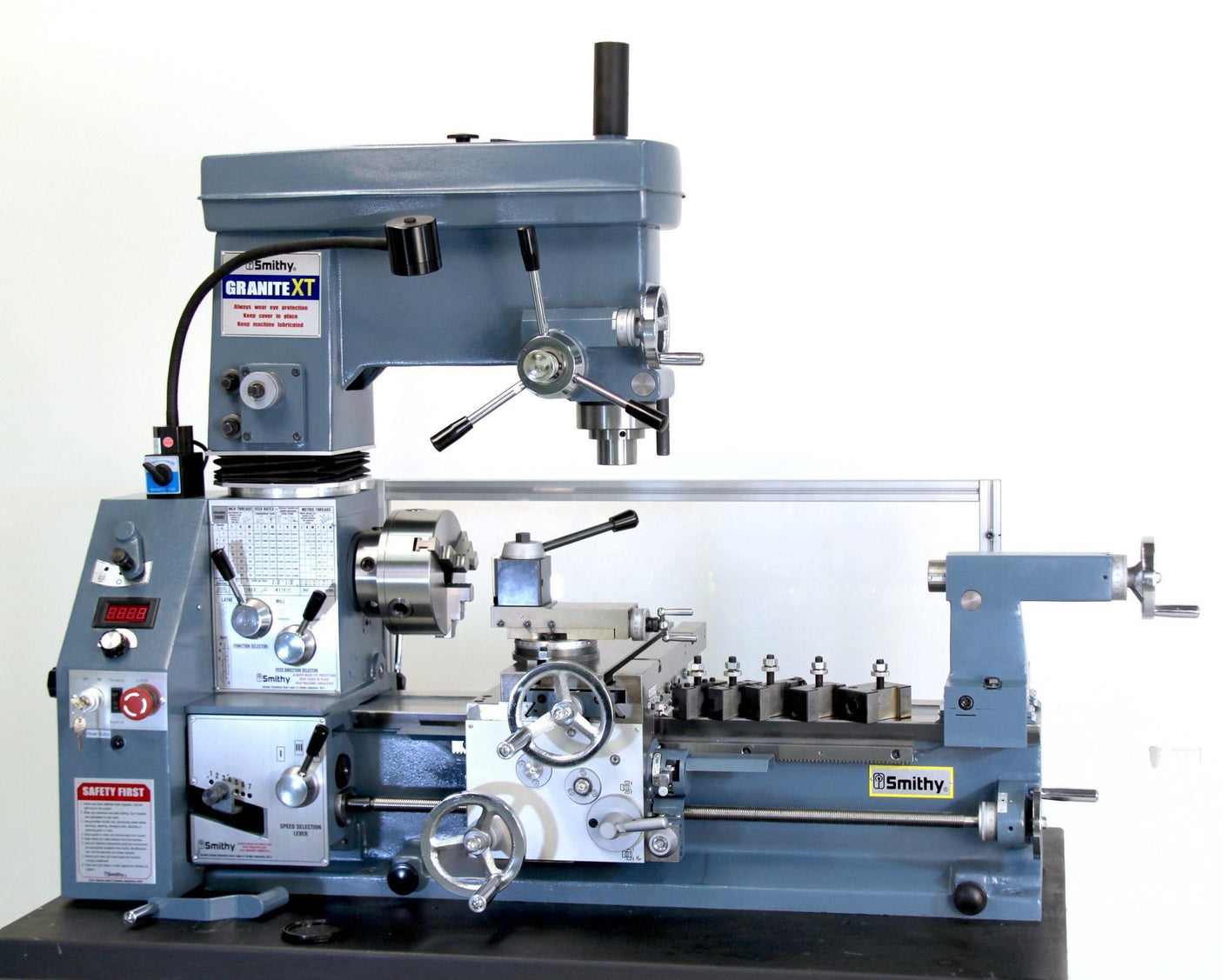 Smithy, lathe mill combo, lathe mill drill, 3-in-1 lathe mill drill, granite
