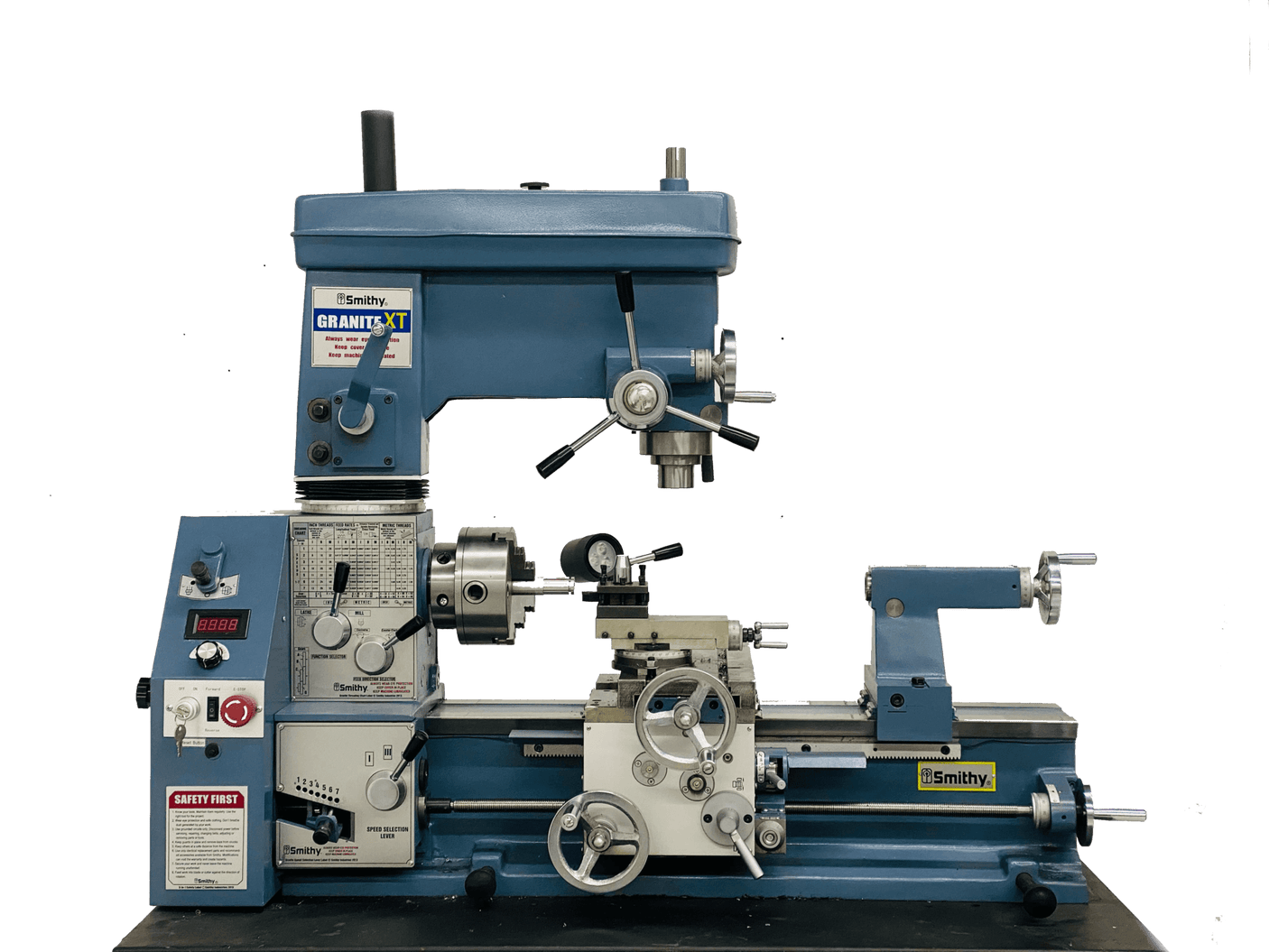 Smithy, lathe mill combo, lathe mill drill, 3-in-1 lathe mill drill, granite