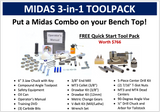 Smithy, lathe mill combo, lathe mill drill, 3-in-1 lathe mill drill, midas, smithy.com, midas toolpack